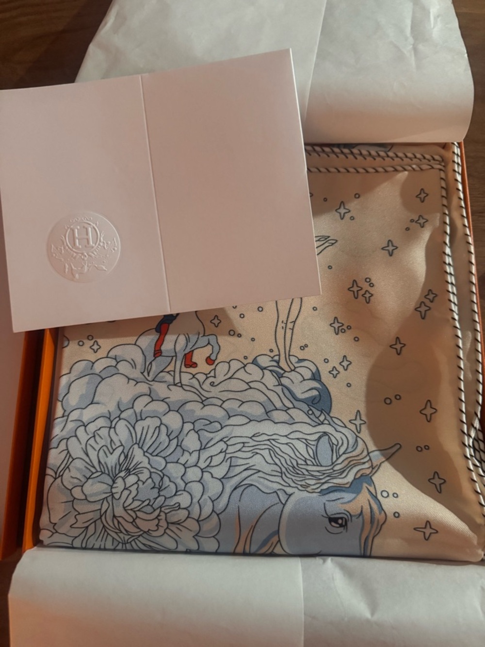 Hermès Sur Mon Nuage 90 Silk scarf